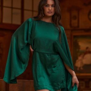 Green satin cocktail dress from 12th Tribe